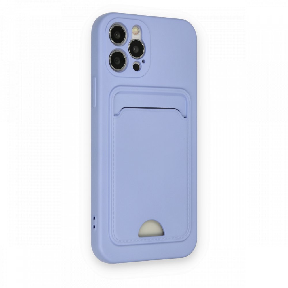  iPhone 12 Pro Kılıf Kelvin Kartvizitli Silikon - Lila