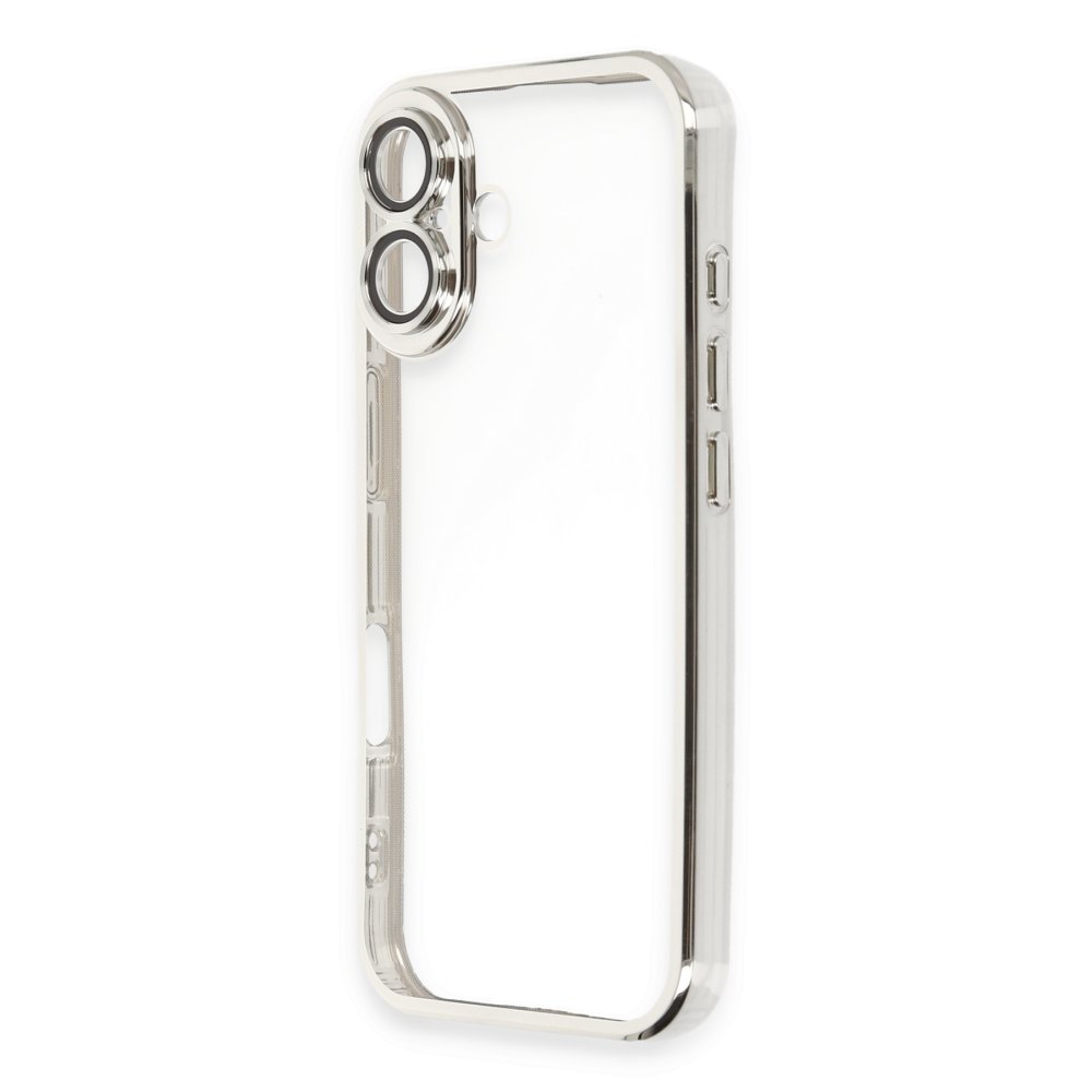  iPhone 16 Kılıf Razer Lensli Silikon - Gümüş