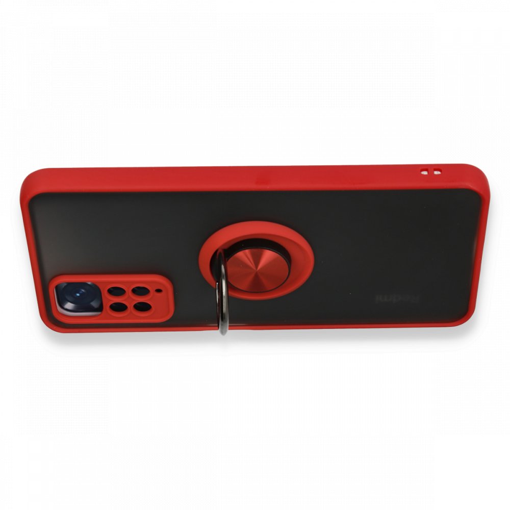 Redmi Note 11 Kılıf Montreal Yüzüklü Silikon Kapak - Kırmızı Redmi Note 11 Kılıf Montreal Yüzüklü Silikon Kapak - Kırmızı