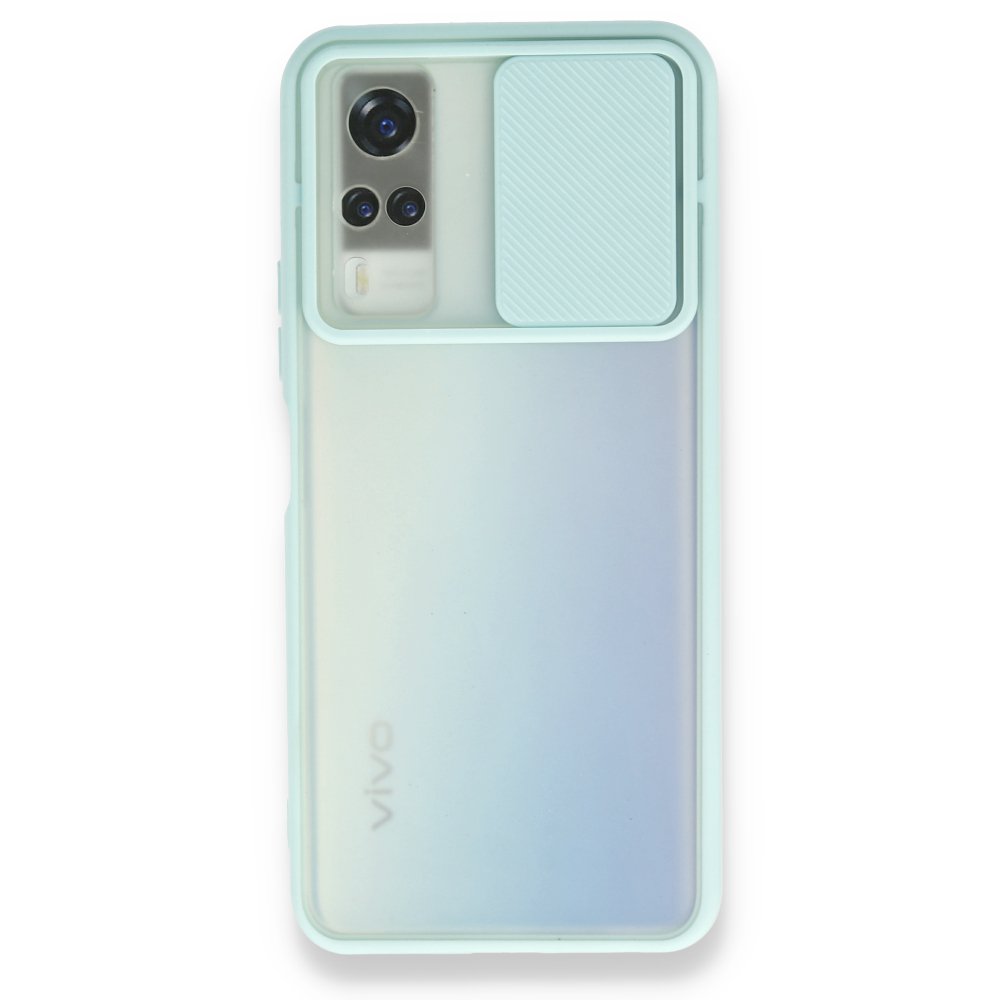  Vivo Y51 Kılıf Palm Buzlu Kamera Sürgülü Silikon - Turkuaz