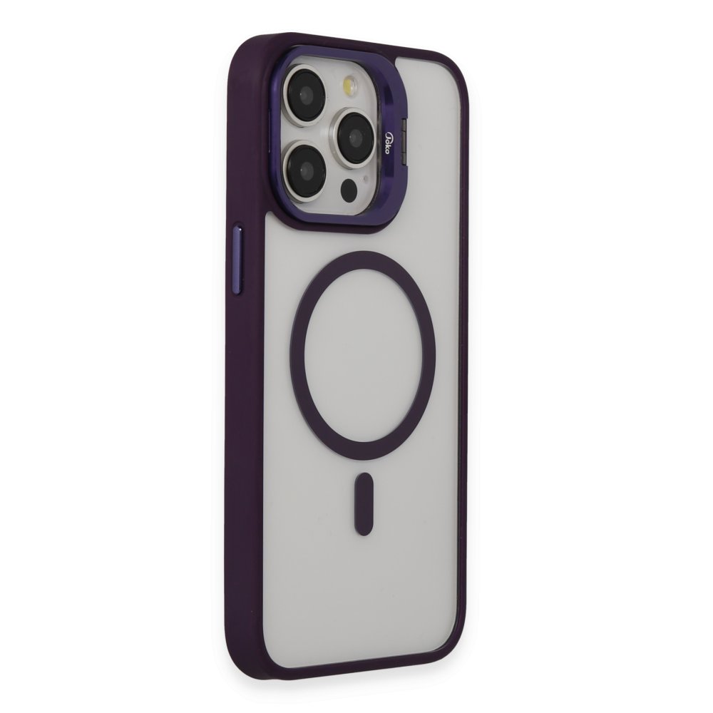 Joko iPhone 14 Pro Kılıf Roblox Lens Magsafe Standlı Kapak - Derin Mor