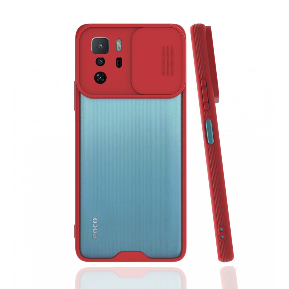Xiaomi Poco X3 GT Kılıf Platin Kamera Koruma Silikon - Kırmızı Xiaomi Poco X3 GT Kılıf Platin Kamera Koruma Silikon - Kırmızı