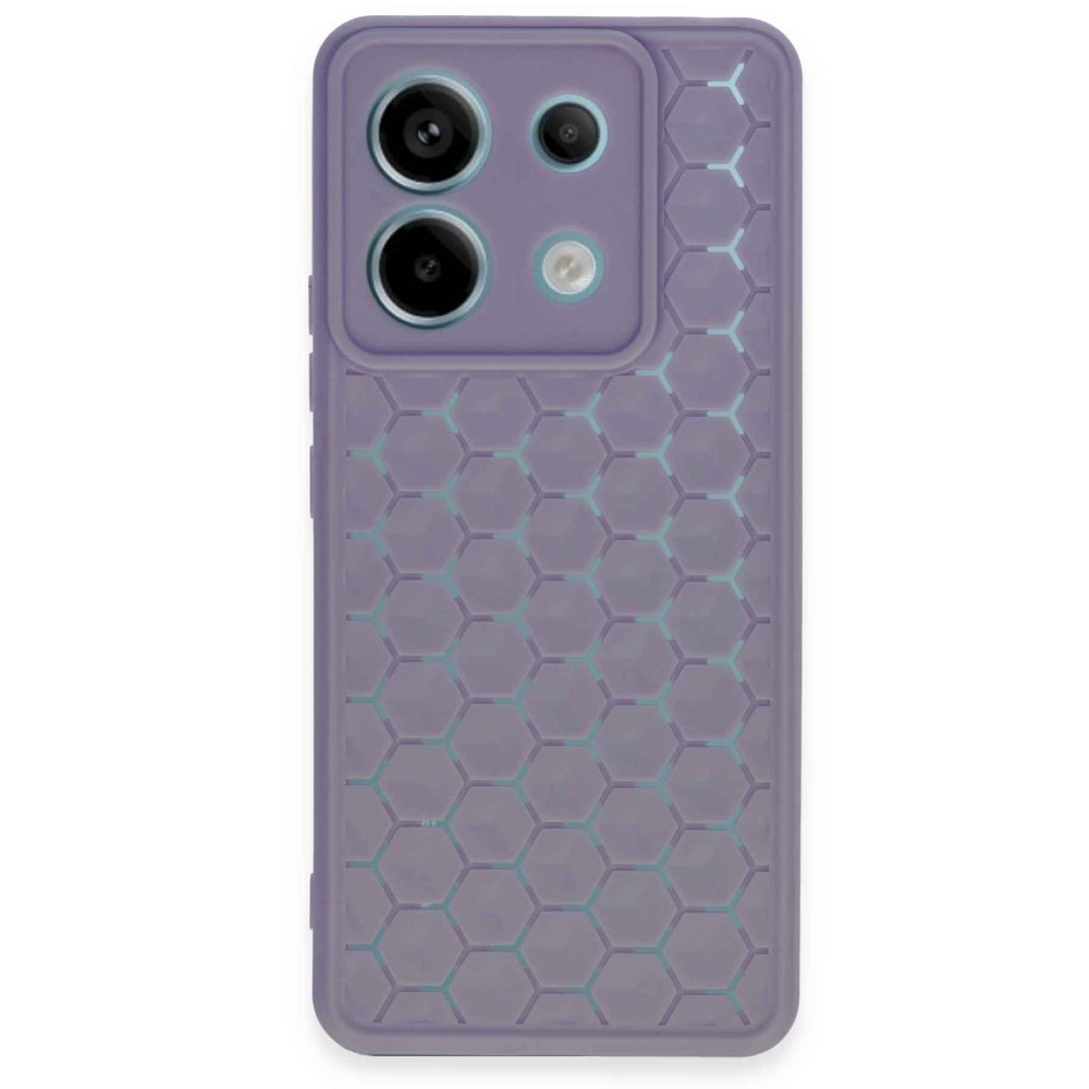 Xiaomi Poco X6 Kılıf Petek Silikon Kapak - Lila  Xiaomi Poco X6 Kılıf Petek Silikon Kapak - Lila