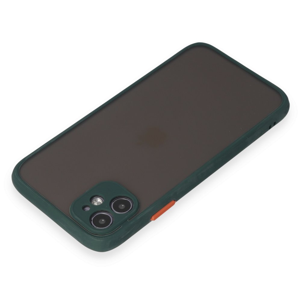  iPhone 11 Kılıf Montreal Silikon Kapak - Yeşil