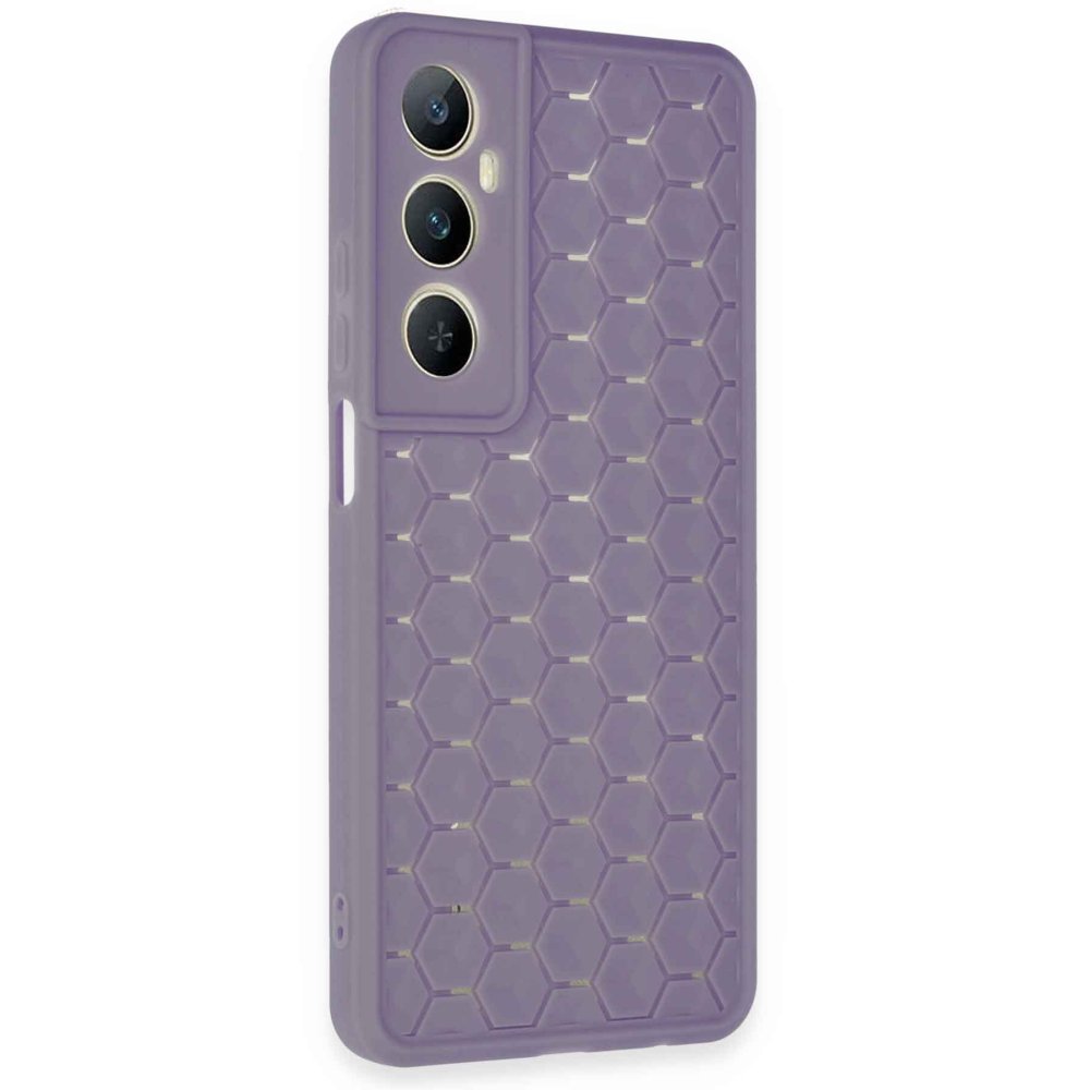 Realme C65 Kılıf Petek Silikon Kapak - Lila Realme C65 Kılıf Petek Silikon Kapak - Lila