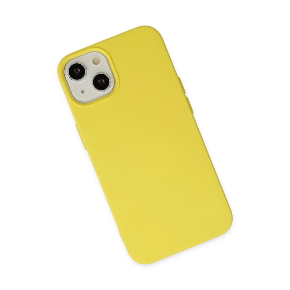 iPhone 14 Kılıf Nano içi Kadife Silikon - Sarı iPhone 14 Kılıf Nano içi Kadife Silikon - Sarı