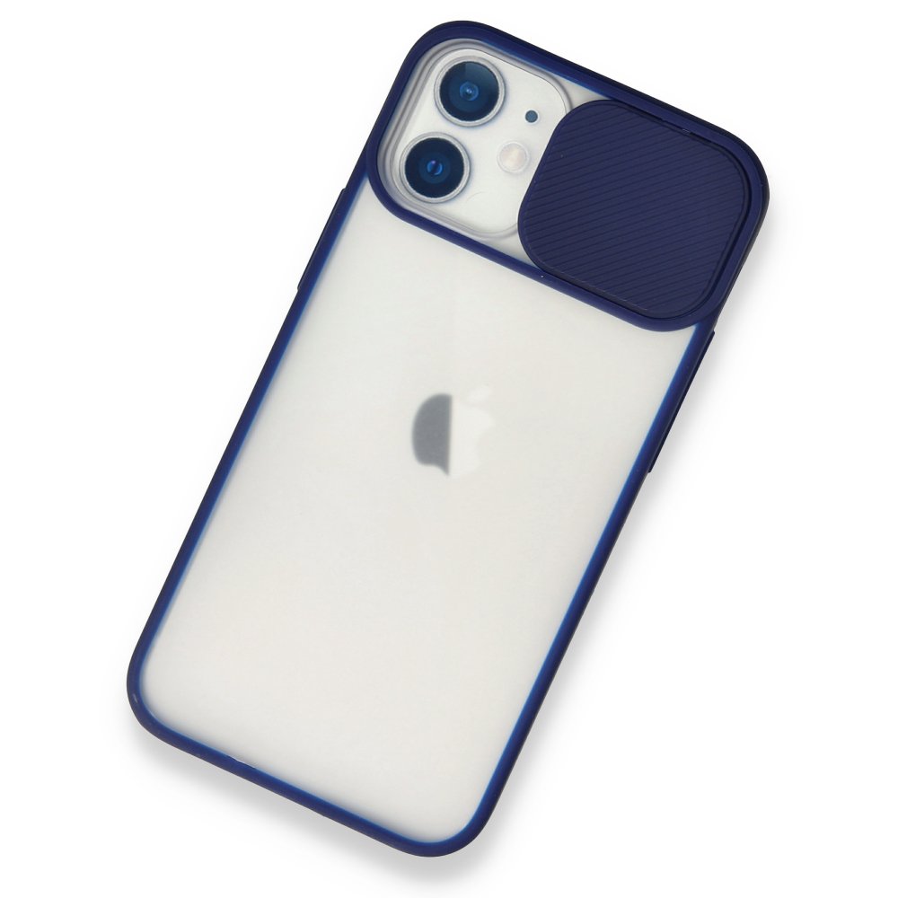 iPhone 11 Kılıf Palm Buzlu Kamera Sürgülü Silikon - Lacivert iPhone 11 Kılıf Palm Buzlu Kamera Sürgülü Silikon - Lacivert