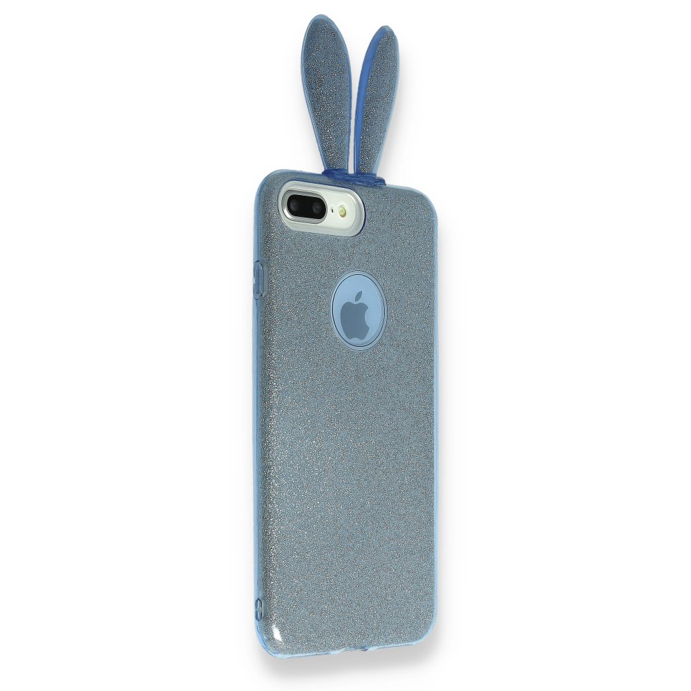  Samsung Galaxy A9 2018 Kılıf Rabbit Simli Silikon - Turkuaz