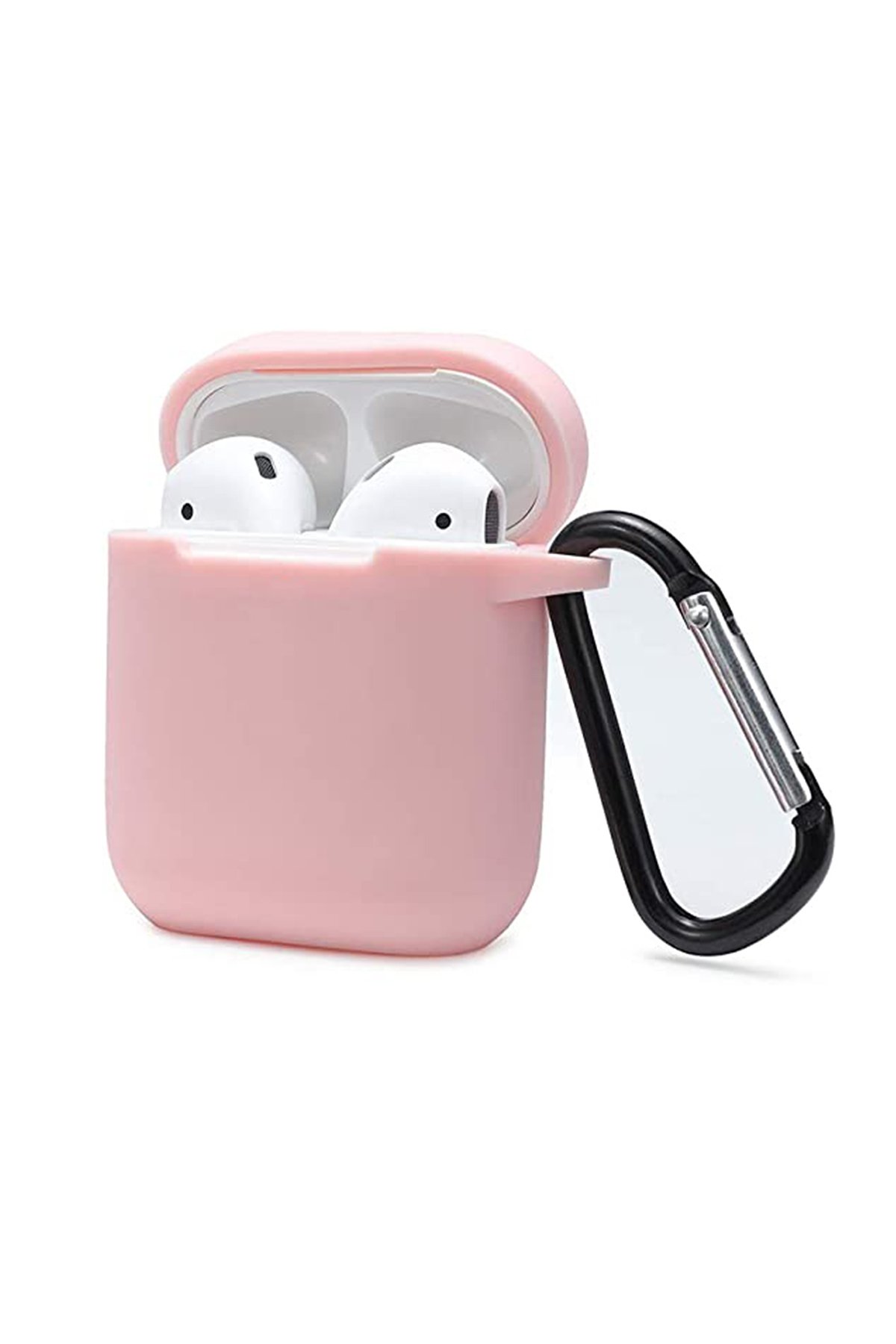  Airpods (1.nesil) Sert Silikon Kılıf - Pudra