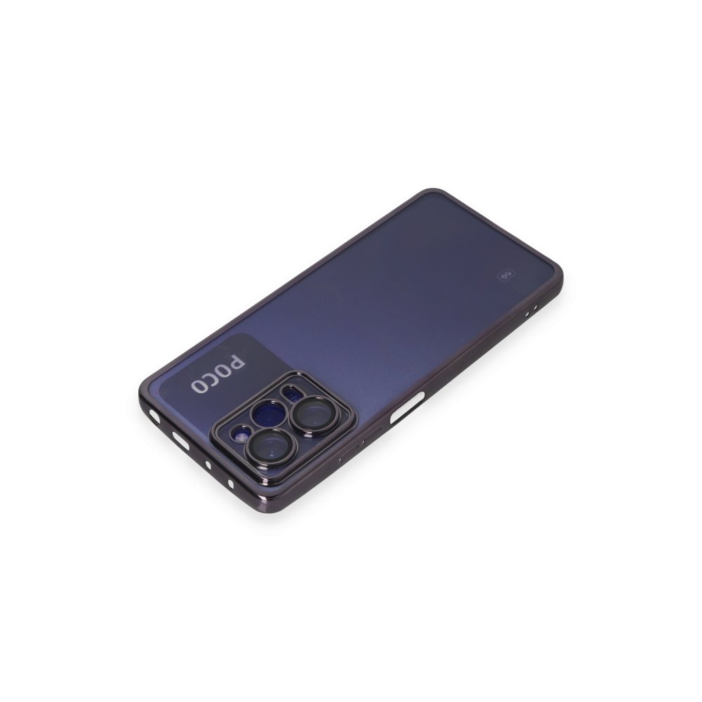 Xiaomi Poco X5 Pro 5G Kılıf Razer Lensli Silikon - Mor  Xiaomi Poco X5 Pro 5G Kılıf Razer Lensli Silikon - Mor