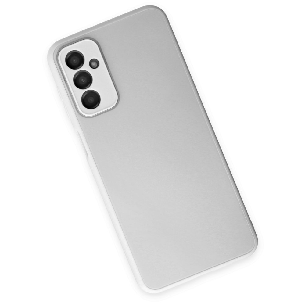  Samsung Galaxy M13 Kılıf Glass Kapak - Beyaz