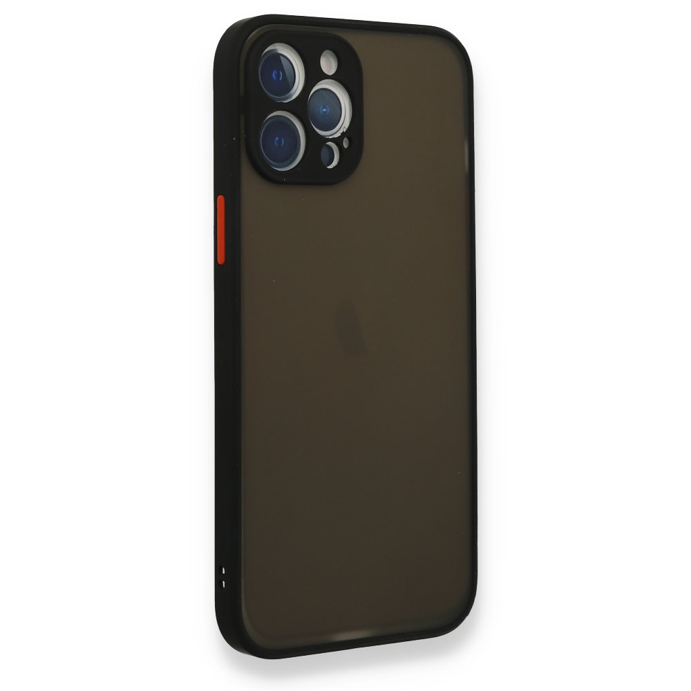  iPhone 12 Pro Max Kılıf Montreal Silikon Kapak - Siyah