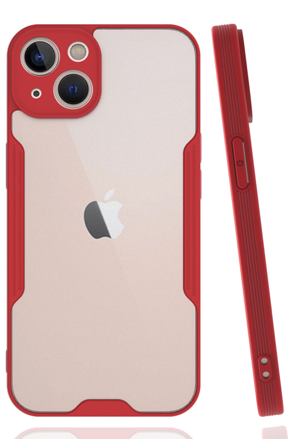  iPhone 14 Kılıf Platin Silikon - Kırmızı