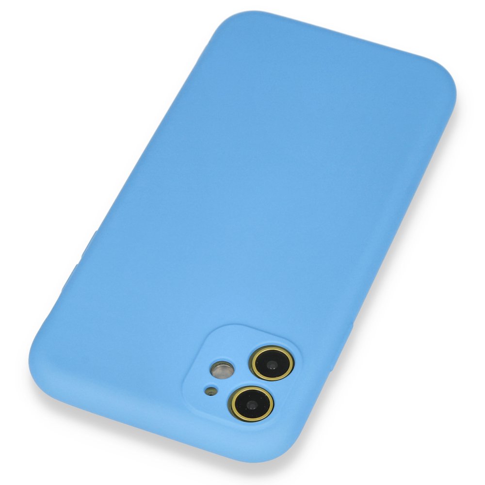 iPhone 11 Kılıf Nano içi Kadife Silikon - Mavi iPhone 11 Kılıf Nano içi Kadife Silikon - Mavi