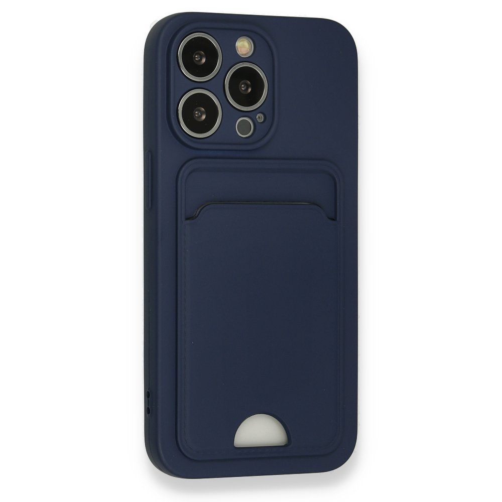  iPhone 13 Pro Kılıf Kelvin Kartvizitli Silikon - Lacivert