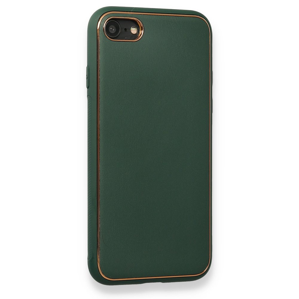iPhone 8 Kılıf Coco Deri Silikon Kapak - Yeşil iPhone 8 Kılıf Coco Deri Silikon Kapak - Yeşil