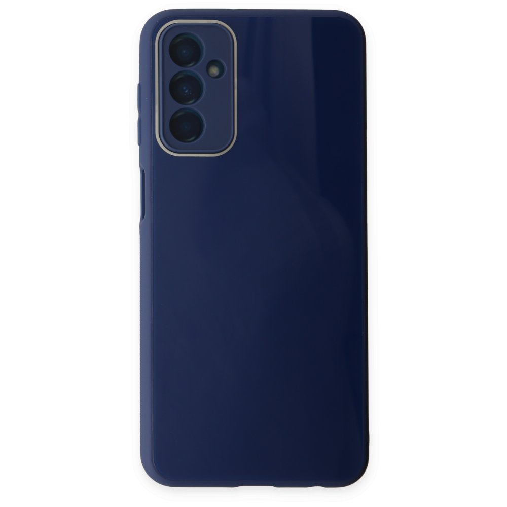  Samsung Galaxy M13 Kılıf Glass Kapak - Lacivert