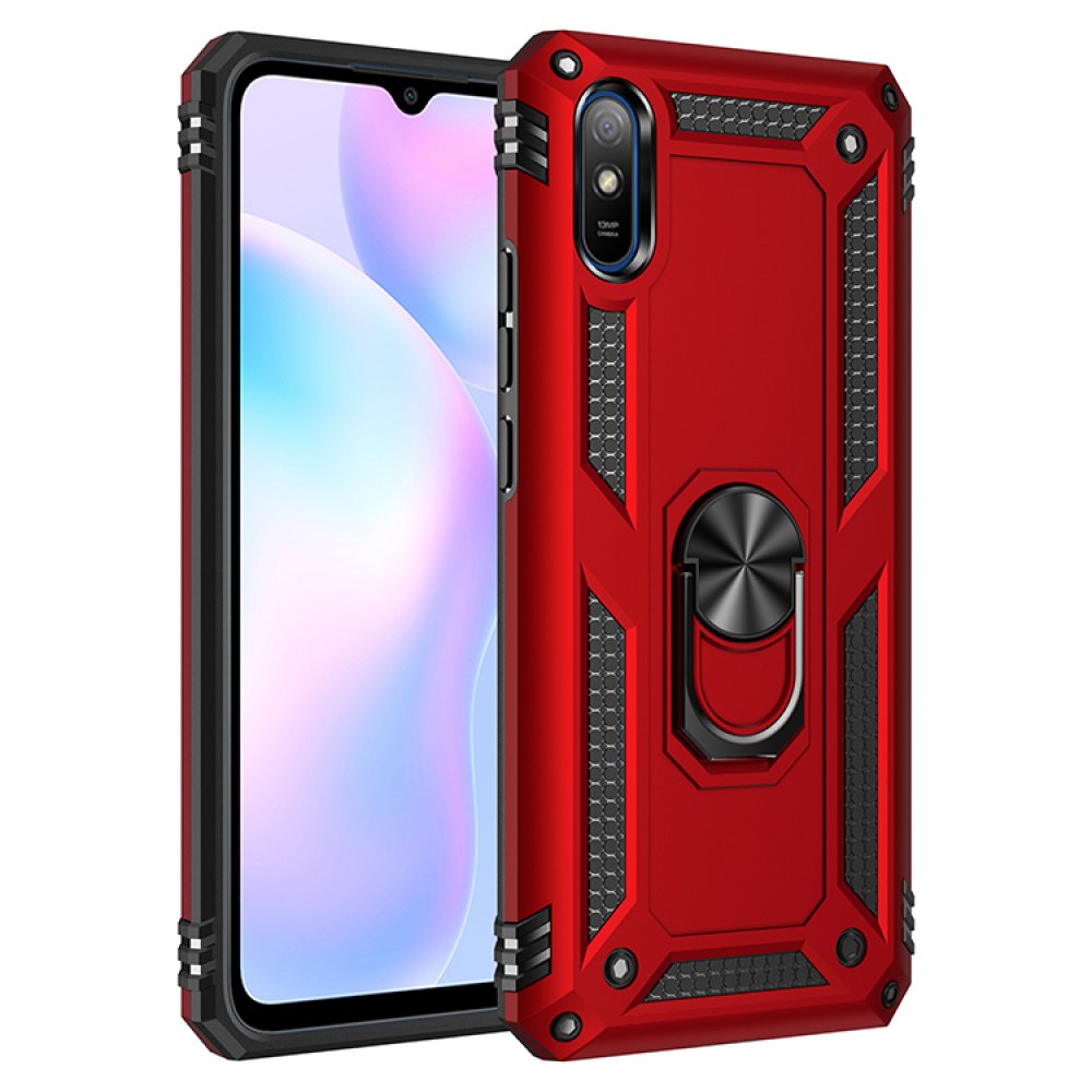 Redmi 9A Kılıf Sofya Yüzüklü Silikon Kapak - Kırmızı Redmi 9A Kılıf Sofya Yüzüklü Silikon Kapak - Kırmızı