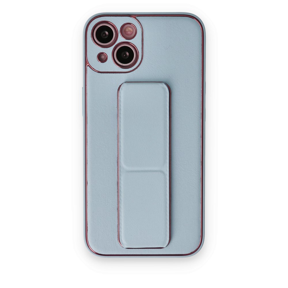 iPhone 14 Plus Kılıf Coco Deri Standlı Kapak - Sky Blue iPhone 14 Plus Kılıf Coco Deri Standlı Kapak - Sky Blue