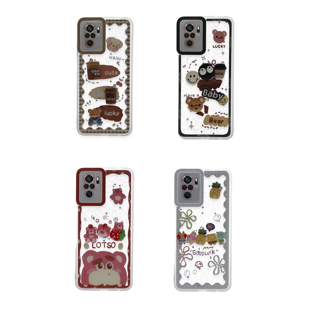 Redmi Note 10 Pro Kılıf Sweet Desenli Silikon Kapak - Pembe