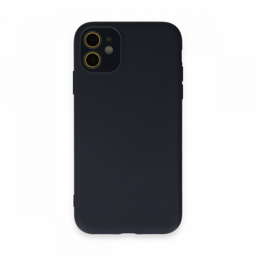  iPhone 12 Kılıf Lansman Glass Kapak - Lacivert