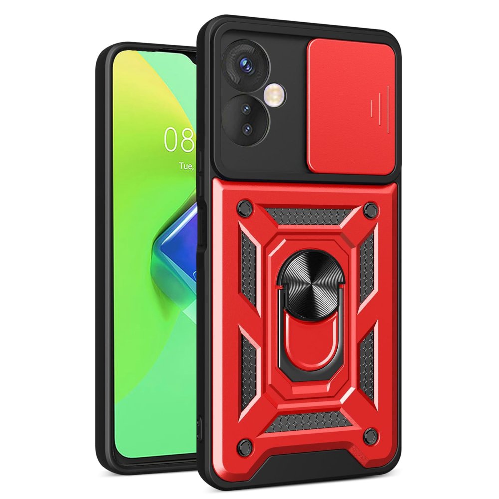 İnfinix Hot 30 4G Kılıf Pars Lens Yüzüklü Silikon - Kırmızı İnfinix Hot 30 4G Kılıf Pars Lens Yüzüklü Silikon - Kırmızı