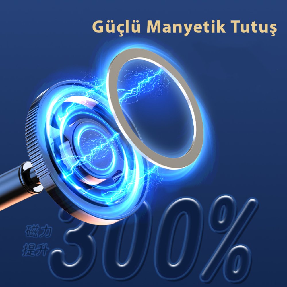 Q38 Ayarlanabilir Yapışkanlı Manyetik Magsafe Araç Tutucu - Siyah