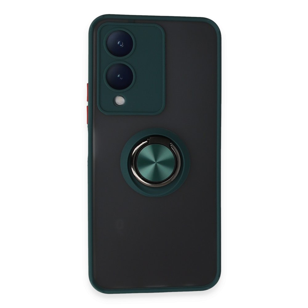 Vivo Y17S Kılıf Montreal Yüzüklü Silikon Kapak - Yeşil Vivo Y17S Kılıf Montreal Yüzüklü Silikon Kapak - Yeşil
