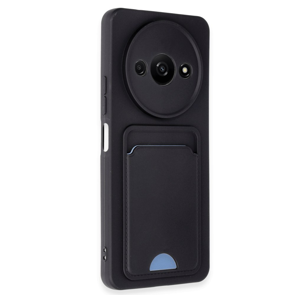 Xiaomi Poco C61 Kılıf Kelvin Kartvizitli Silikon - Siyah