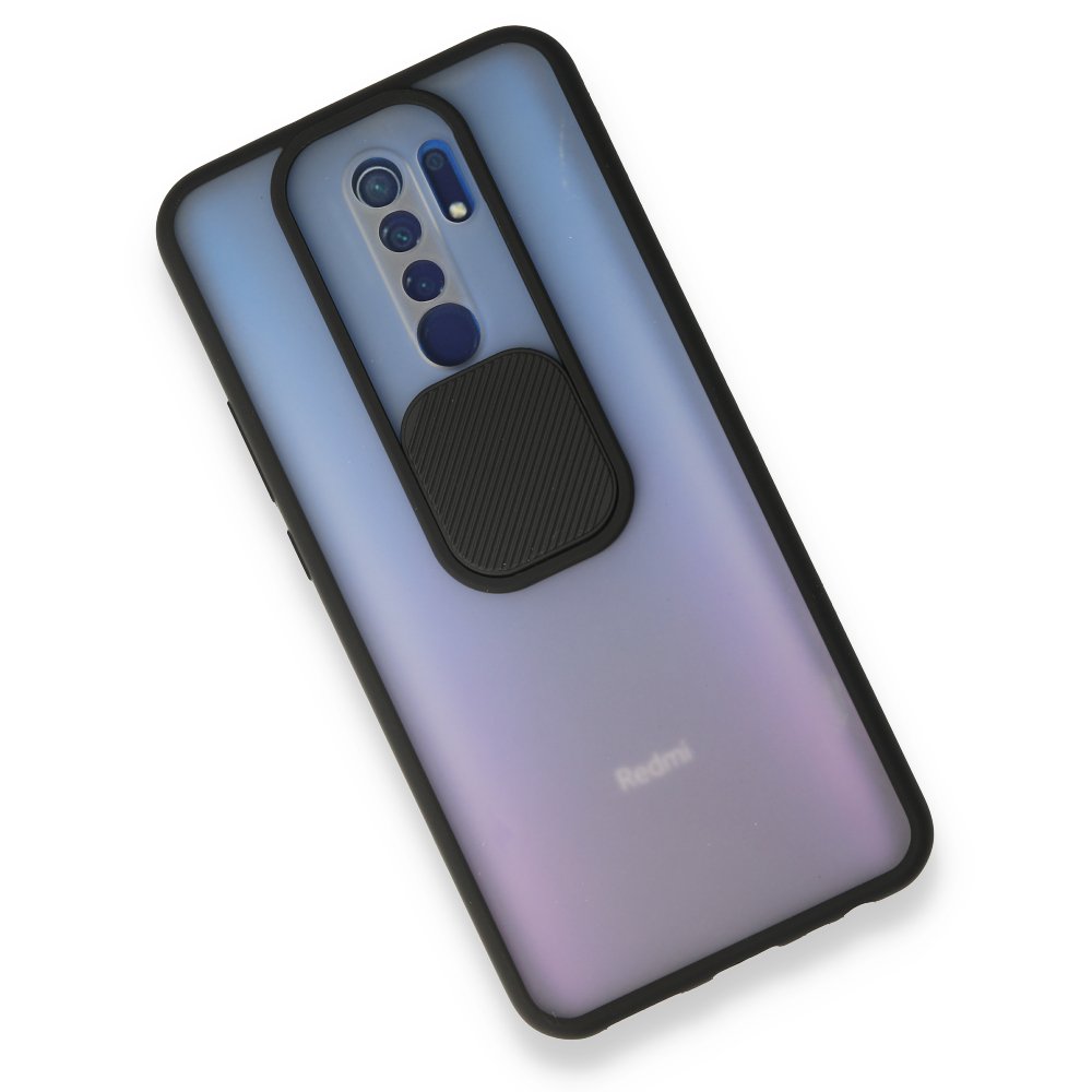 Redmi 9 Kılıf Palm Buzlu Kamera Sürgülü Silikon - Siyah Redmi 9 Kılıf Palm Buzlu Kamera Sürgülü Silikon - Siyah