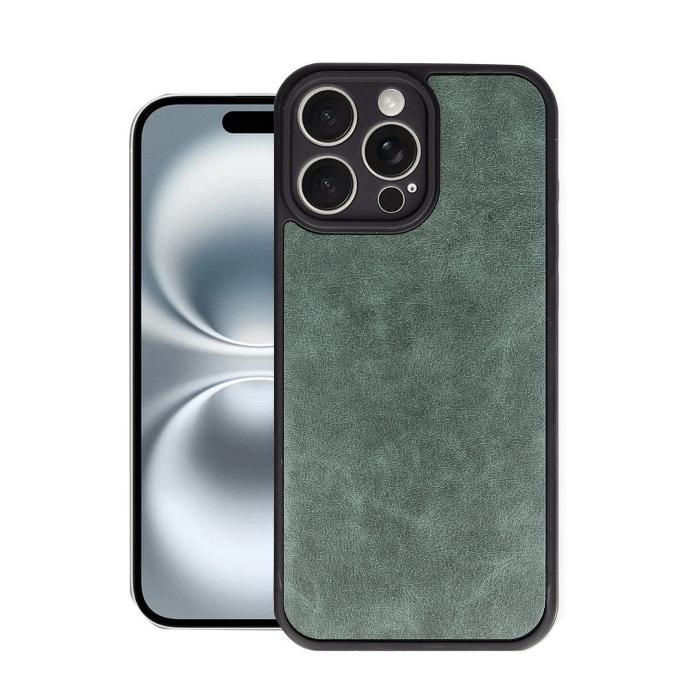  iPhone 16 Pro Max Kılıf Aras Deri Kapak - Koyu Yeşil