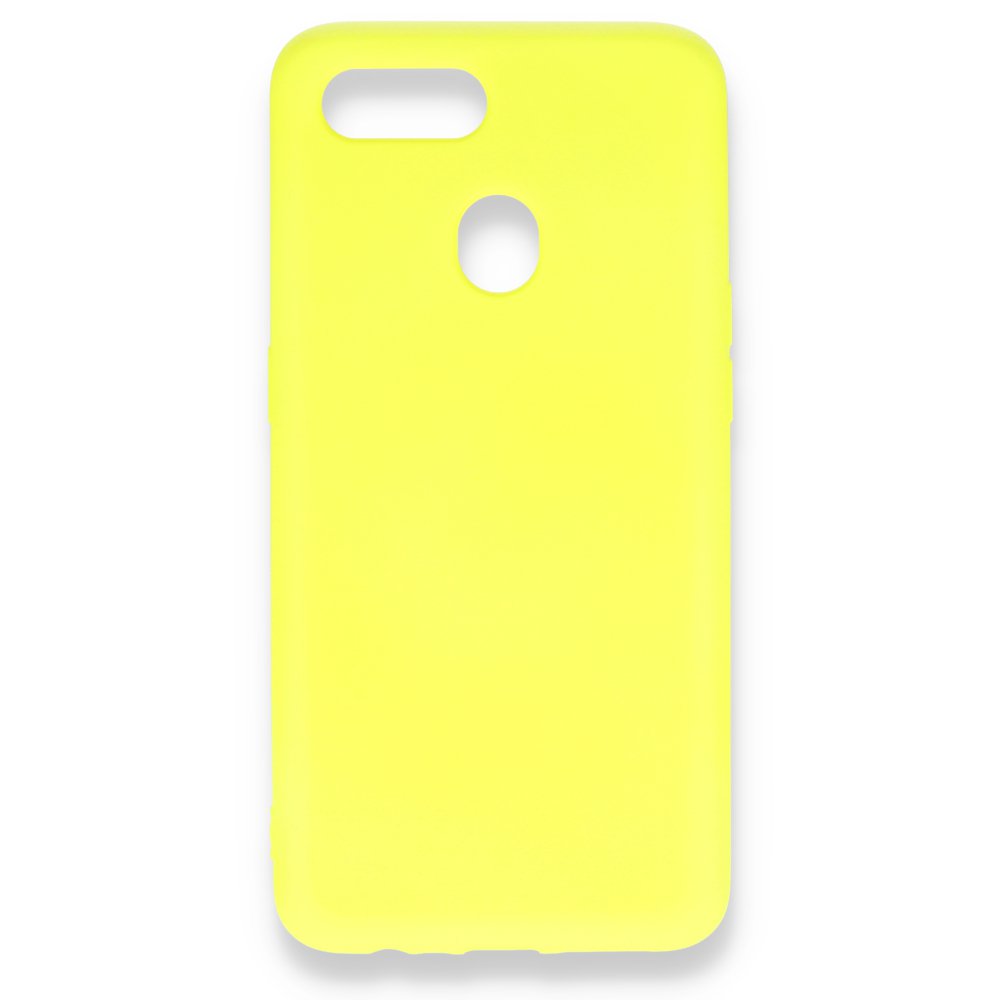  Oppo AX7 Kılıf Nano içi Kadife Silikon - Sarı