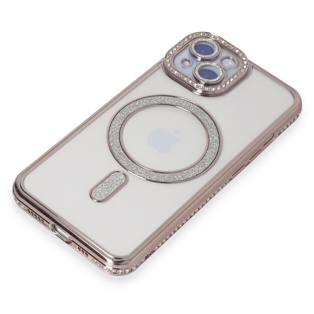 iPhone 15 Kılıf Joke Simli Magneticsafe Kılıf - Pembe  iPhone 15 Kılıf Joke Simli Magneticsafe Kılıf - Pembe