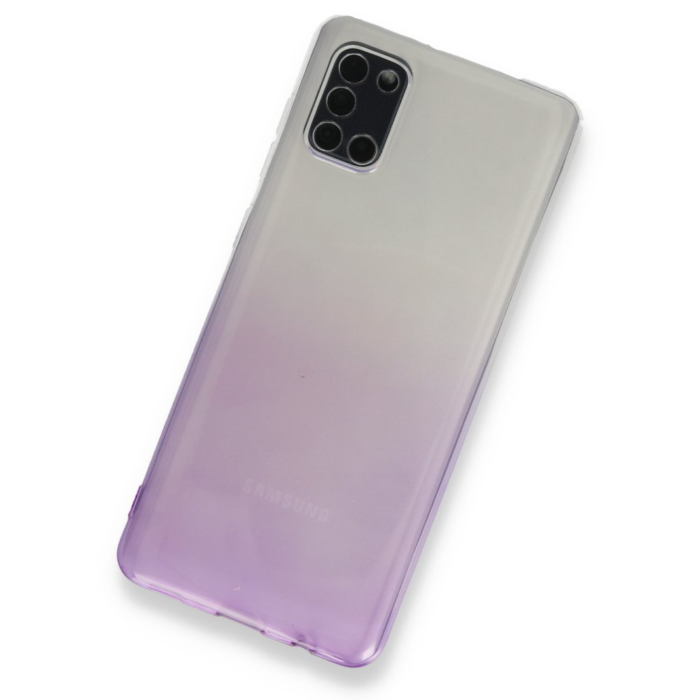  Samsung Galaxy A31 Kılıf Lüx Çift Renkli Silikon - Mor