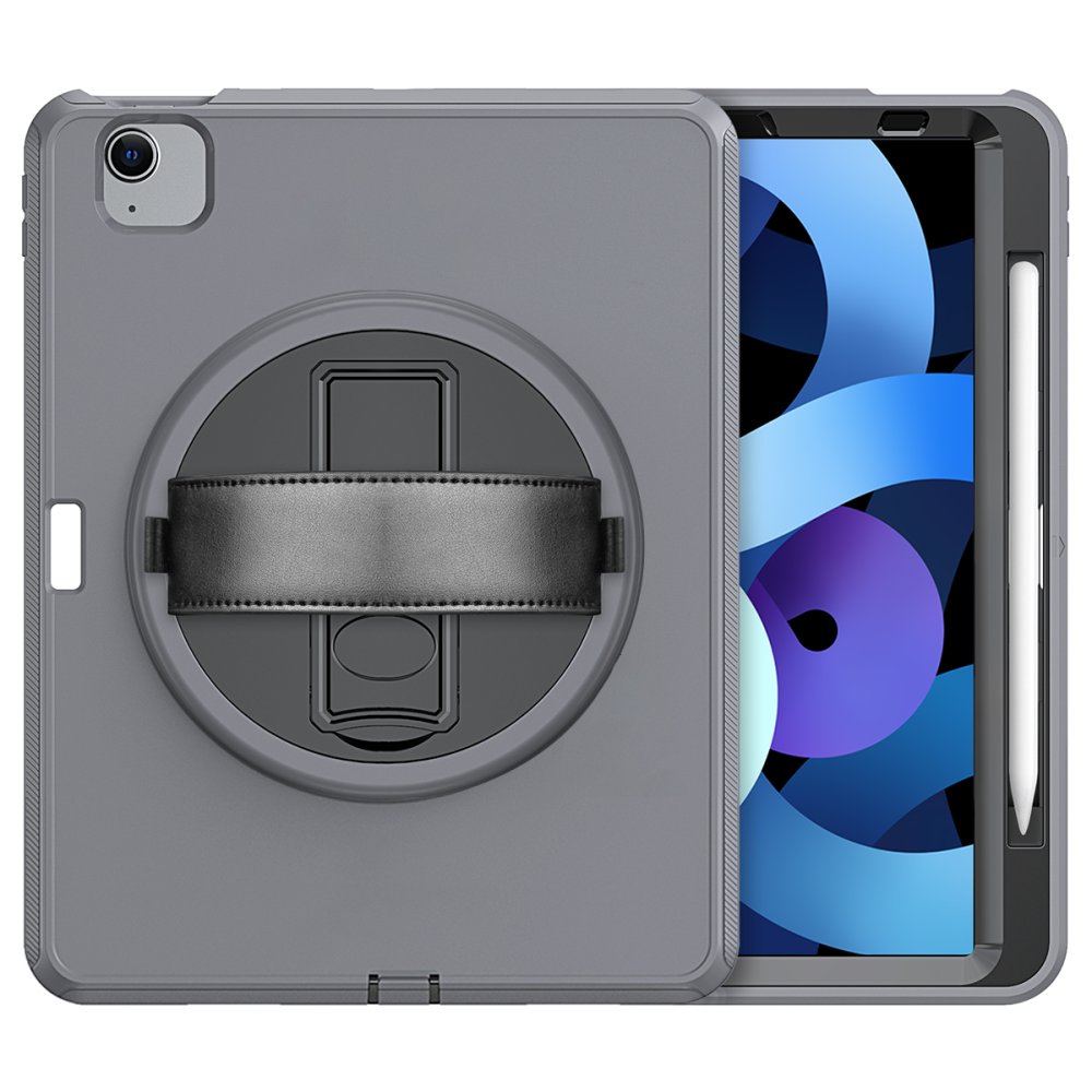  iPad 2022 10.9 (10.nesil) Kılıf Hand Strap Tablet Kılıfı - Gri