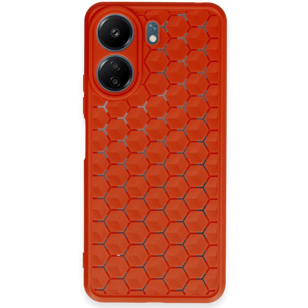 Redmi 13C Kılıf Petek Silikon Kapak - Kırmızı Redmi 13C Kılıf Petek Silikon Kapak - Kırmızı