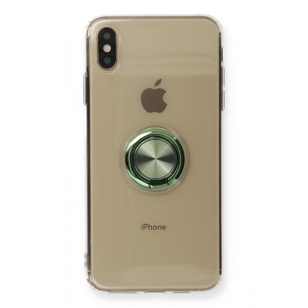 iPhone XS Max Kılıf Gros Yüzüklü Silikon - Yeşil iPhone XS Max Kılıf Gros Yüzüklü Silikon - Yeşil