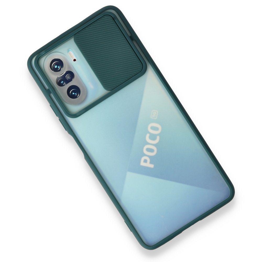  Xiaomi Mi 11i Kılıf Palm Buzlu Kamera Sürgülü Silikon - Yeşil