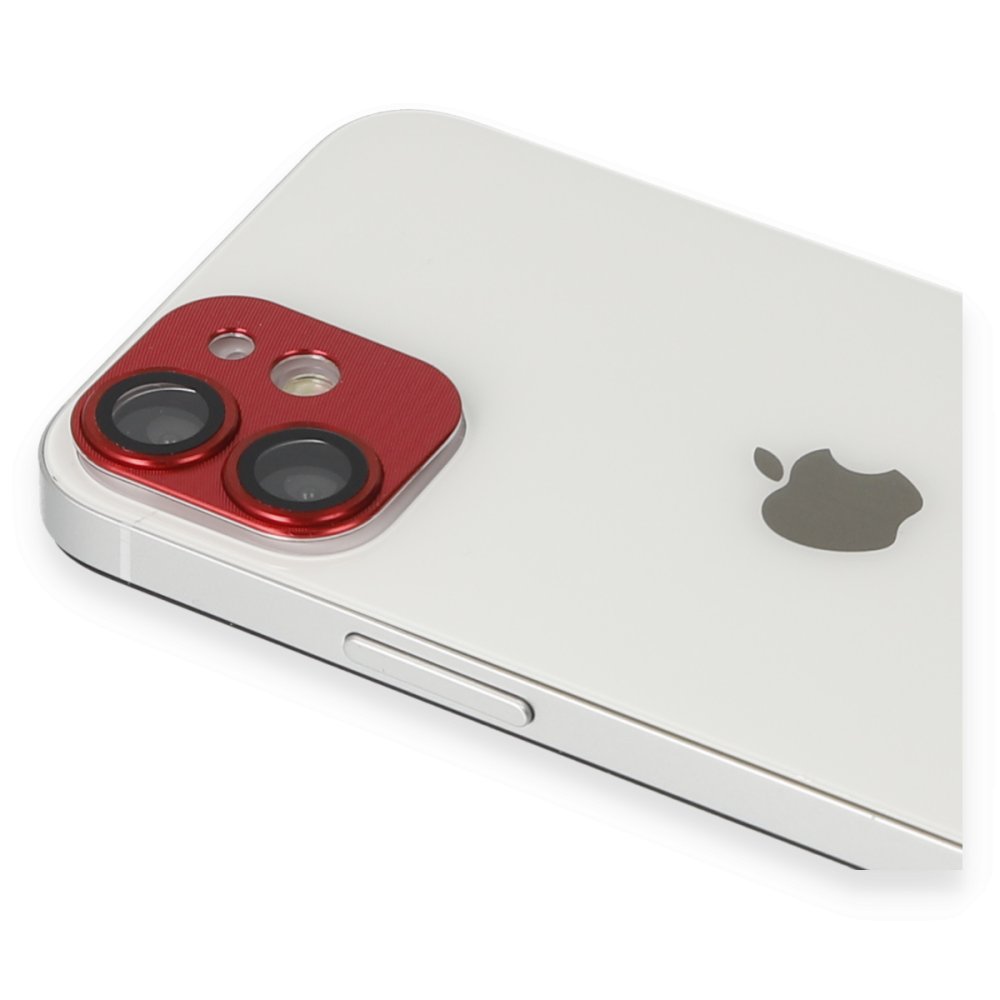  iPhone 12 Mini Pers Alüminyum Kamera Lens - Kırmızı