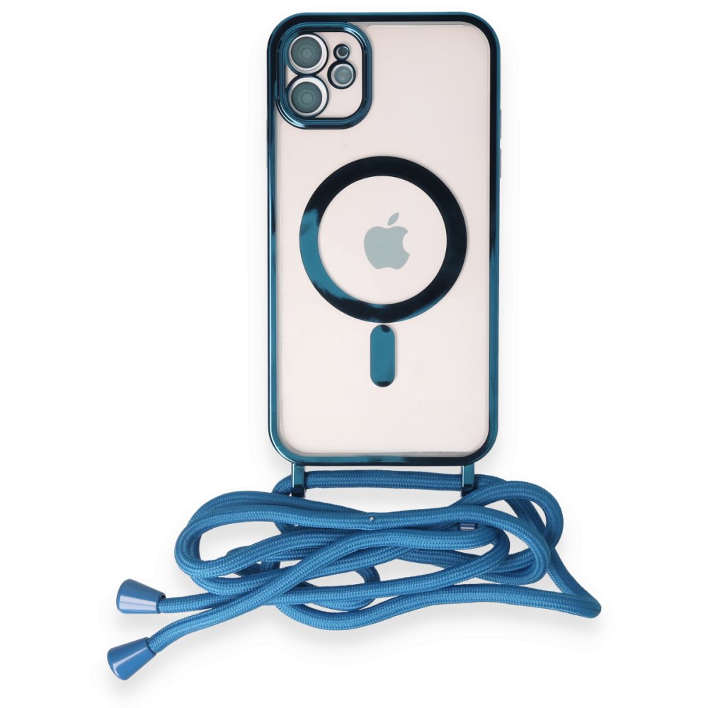  iPhone 11 Kılıf Divo Lazer Askılı Magsafe Kapak - Sierra Blue