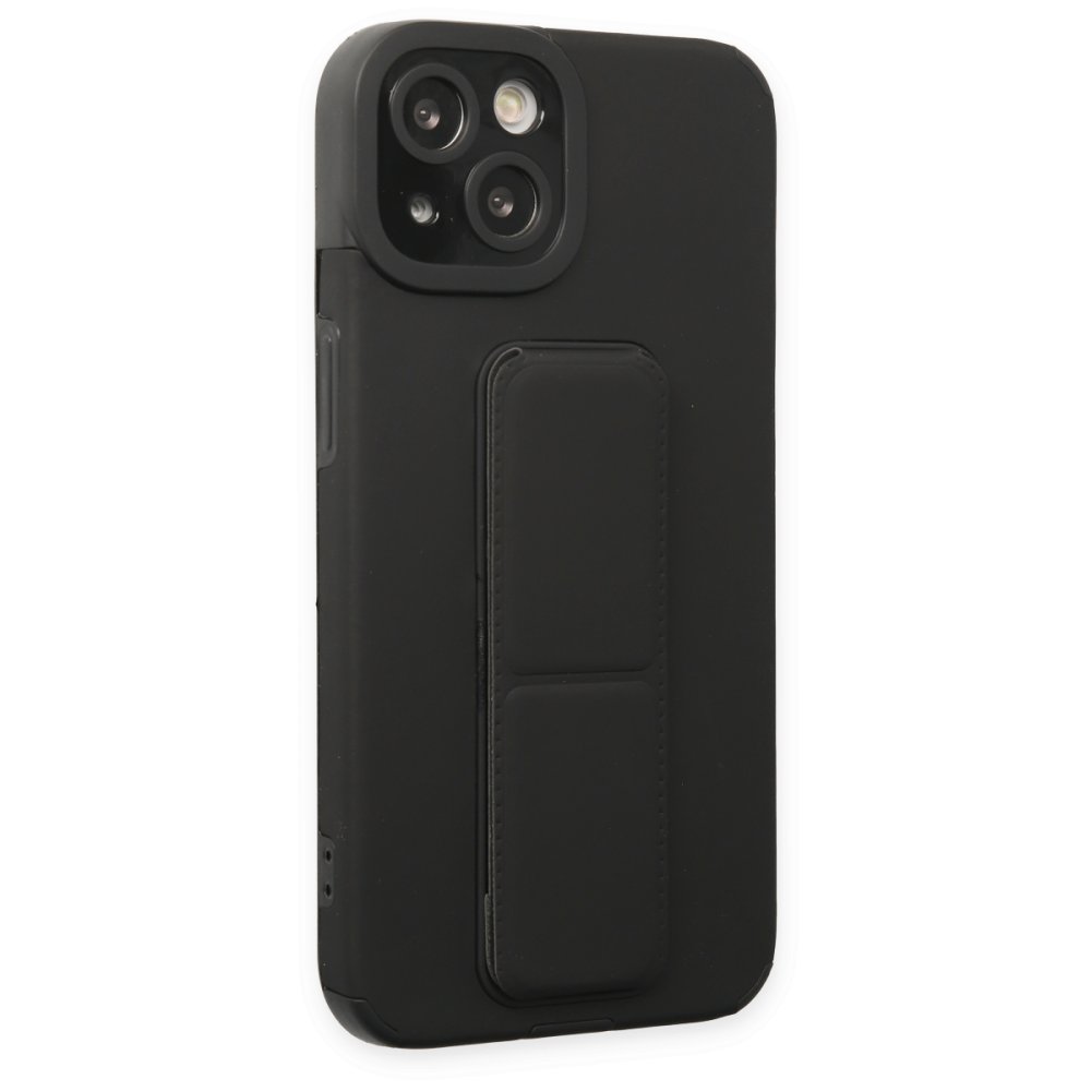  iPhone 14 Plus Kılıf Mega Standlı Silikon - Siyah