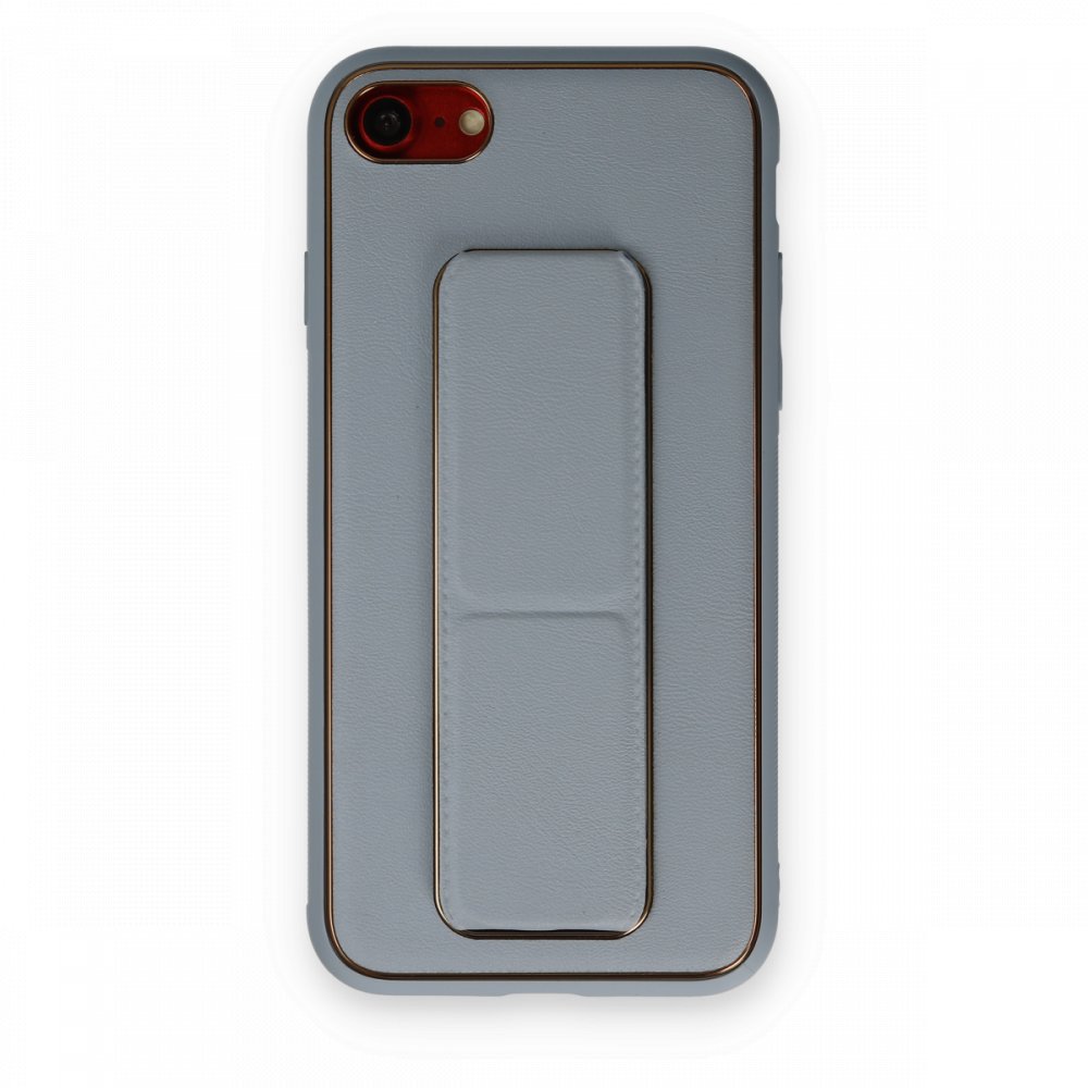 iPhone 8 Kılıf Coco Deri Standlı Kapak - Sky Blue iPhone 8 Kılıf Coco Deri Standlı Kapak - Sky Blue