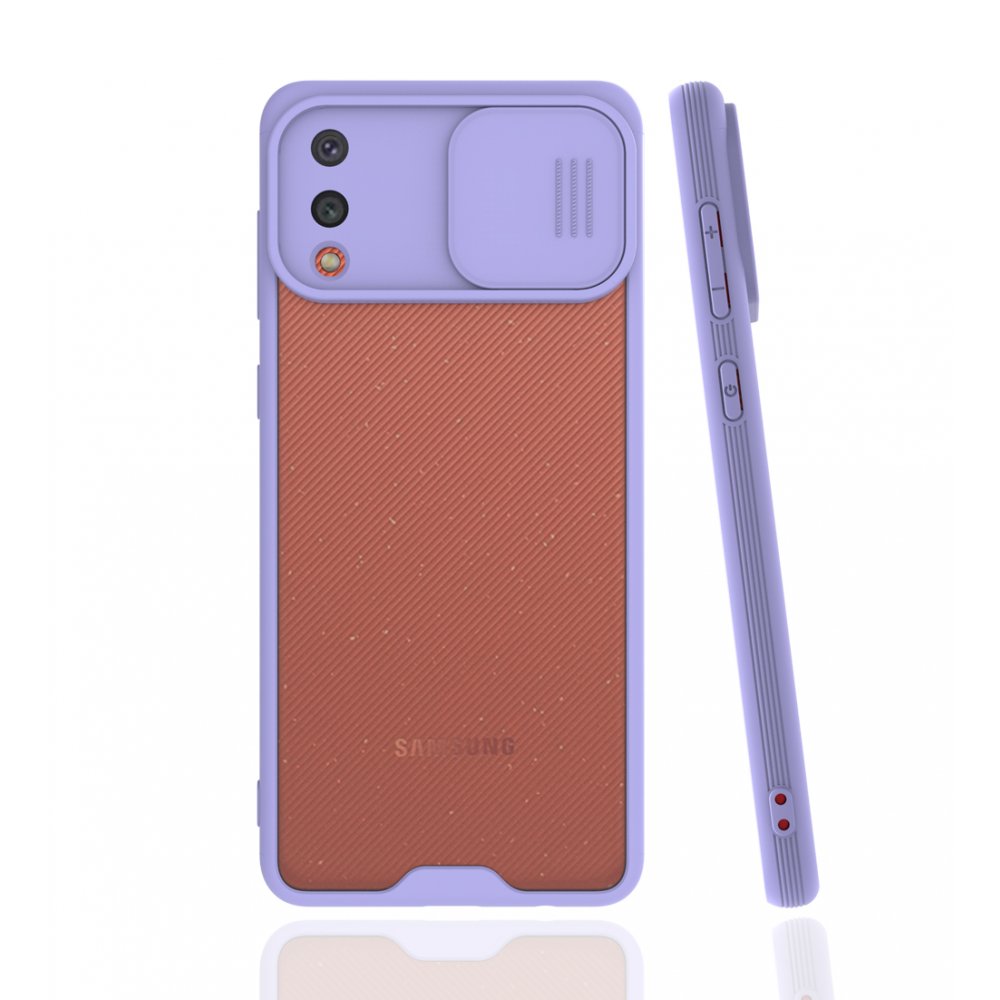  Samsung Galaxy A02 Kılıf Platin Kamera Koruma Silikon - Lila