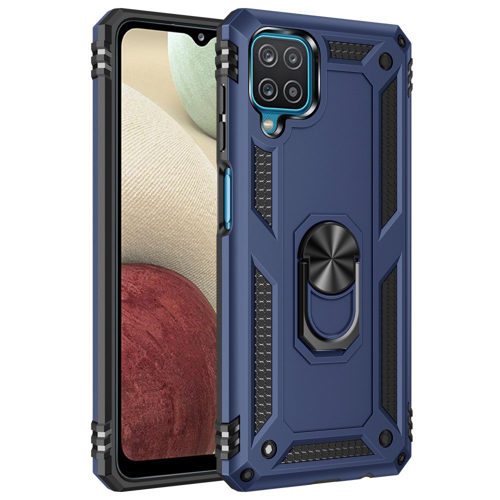  Samsung Galaxy M32 Kılıf Sofya Yüzüklü Silikon Kapak - Lacivert