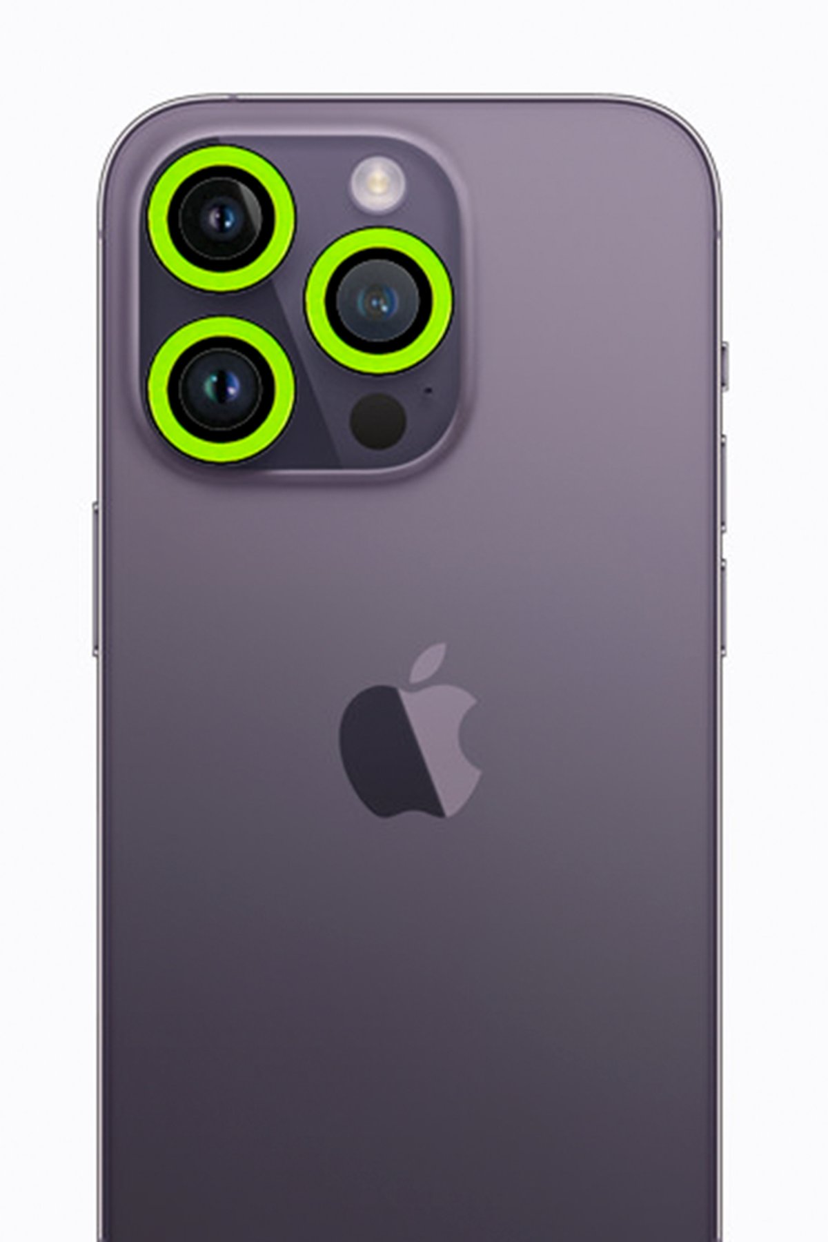  iPhone 13 Pro Neon Fosforlu Kamera Lens - Yeşil