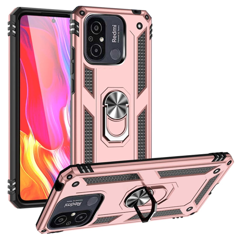 Redmi 12C Kılıf Sofya Yüzüklü Silikon Kapak - Rose