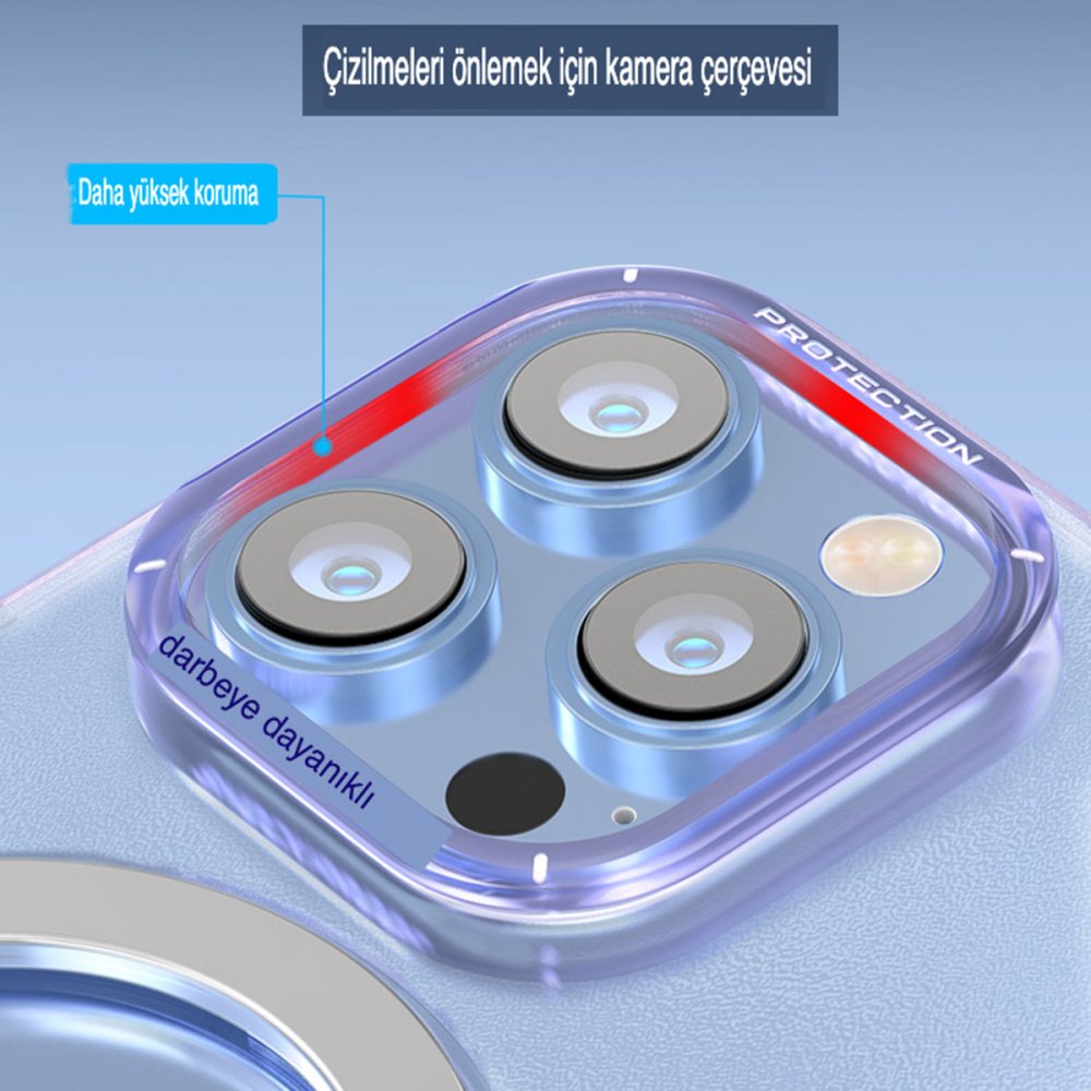 Joko iPhone 14 Pro Max Kılıf Zoom Standlı Silikon - Derin Mor