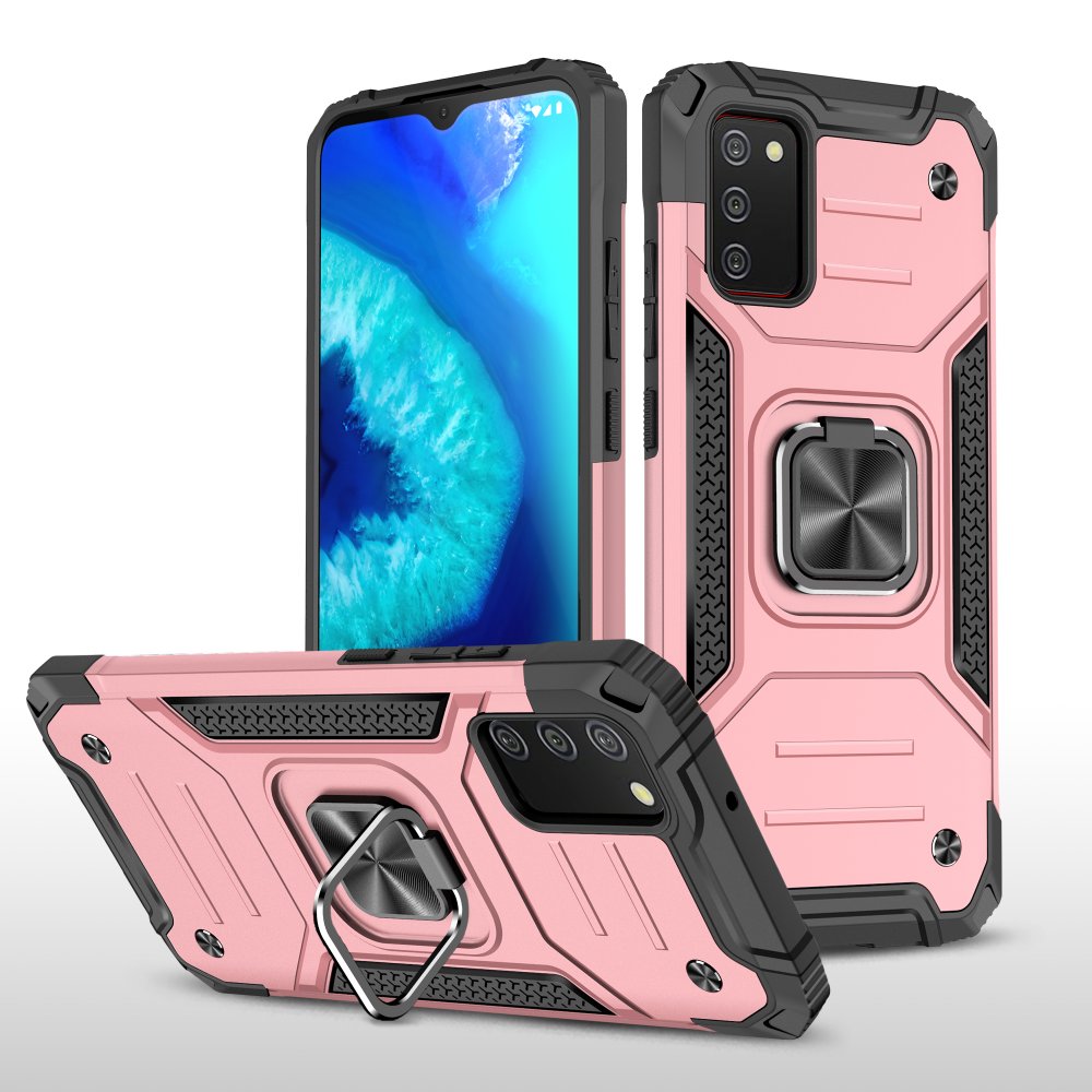 Samsung Galaxy A02S Kılıf Zegna Yüzüklü Silikon Kapak - Rose