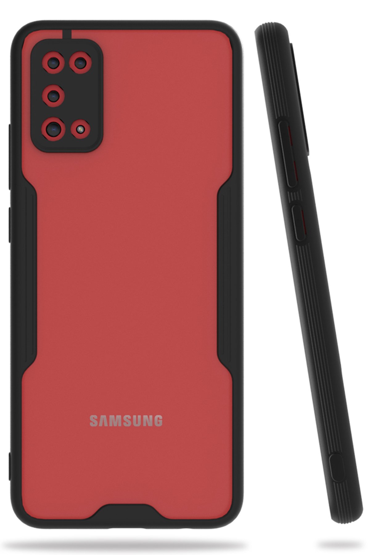  Samsung Galaxy A02S Kılıf Platin Silikon - Siyah