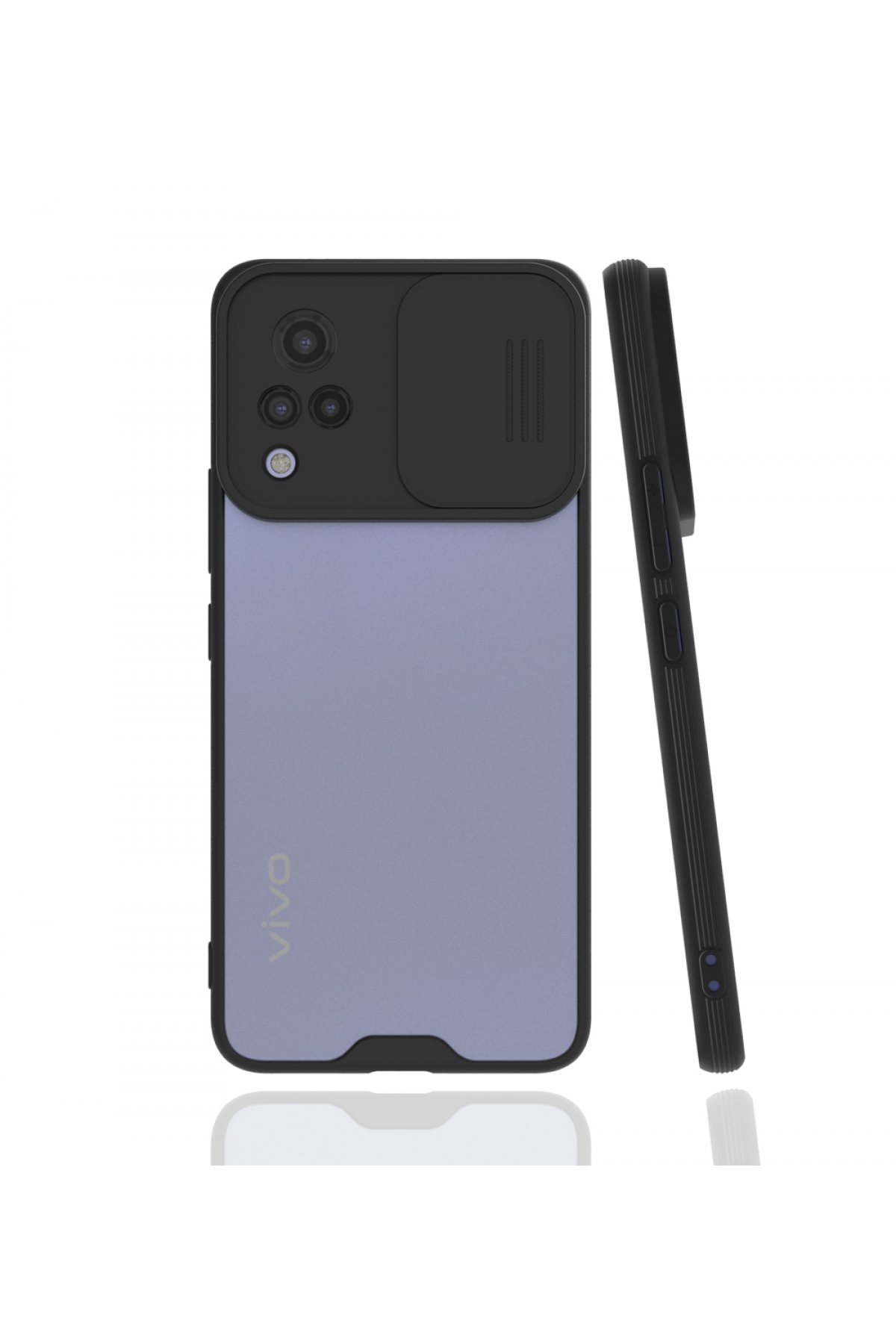 Vivo V21 Kılıf Platin Kamera Koruma Silikon - Siyah Vivo V21 Kılıf Platin Kamera Koruma Silikon - Siyah
